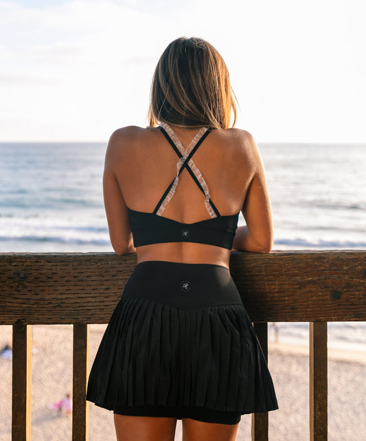 SweetFlexx Women's Lace Sports Bra | High-Support Wireless Bralette for Gym & Everyday Wear