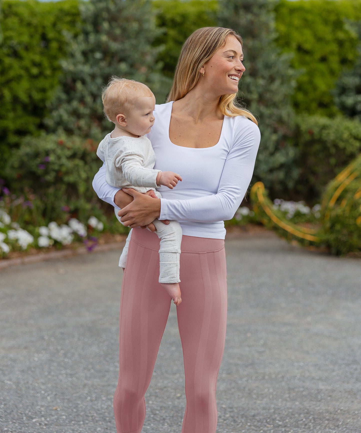SweetFlexx Women's High-Waisted Front & Booty Resistance Leggings – Full Flexx Gym Pants with Pockets
