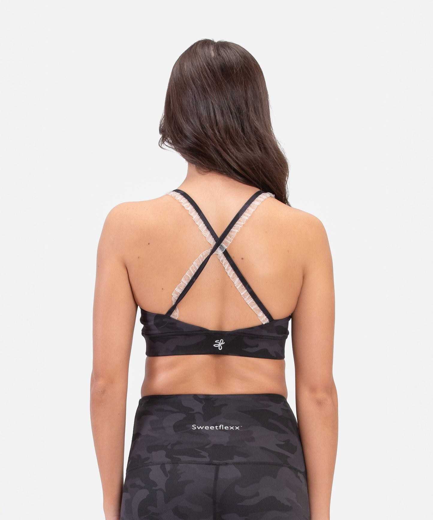 SweetFlexx Women's Lace Sports Bra | High-Support Wireless Bralette for Gym & Everyday Wear