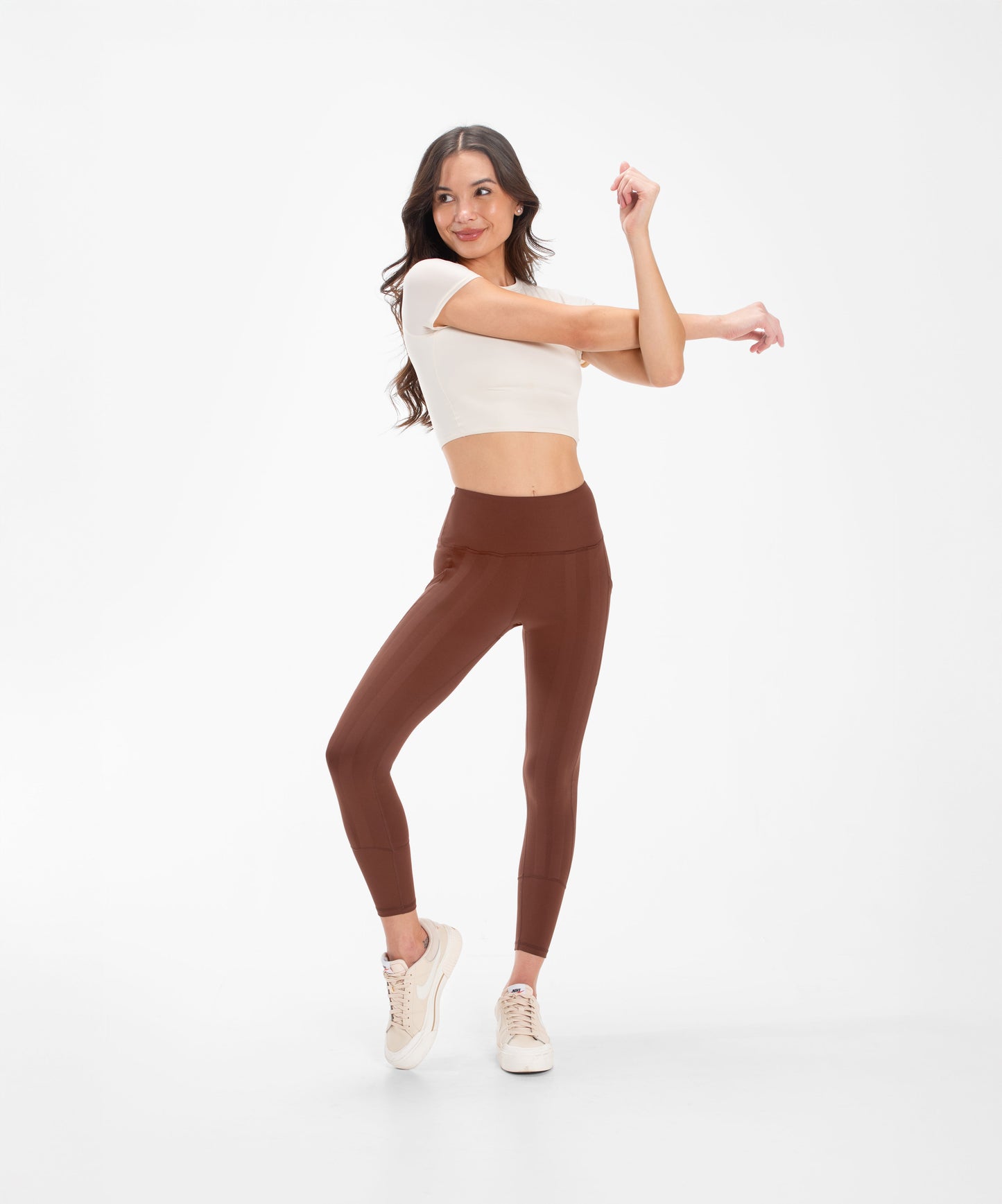 SweetFlexx Women's High-Waisted Front & Booty Resistance Leggings – Full Flexx Gym Pants with Pockets